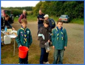 11.14 a.m. - Cub Scouts at the Barkestone Wood Check Point. Yet again excellent refreshments were available .